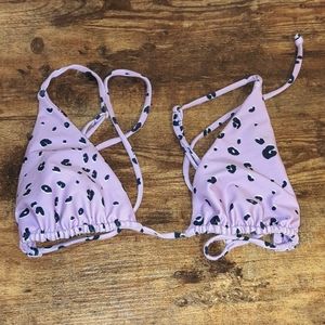 Skatie Purple Leopard Bikini Top